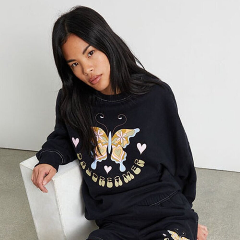 Pacsun Butterfly Daydreamer Oversized Crewneck Sweatshirt